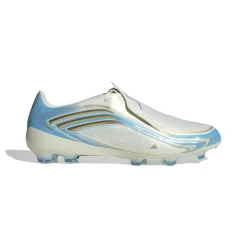 adidas F50 Messi Pro Gras Voetbalschoenen (FG) Wit Lichtblauw Goud