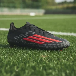 adidas F50 Pro Gras Voetbalschoenen (FG) Zwart Rood Donkergrijs