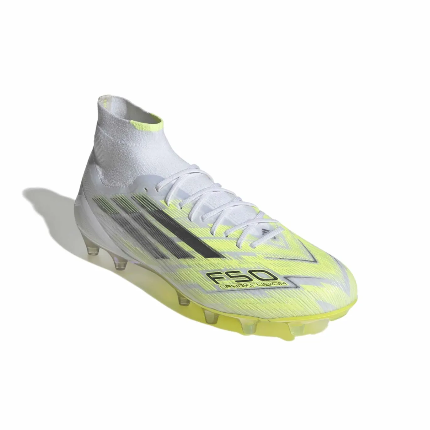 adidas F50 Sparkfusion Elite Gras / Kunstgras Voetbalschoenen (MG) Dames Wit Grijs Neongeel
