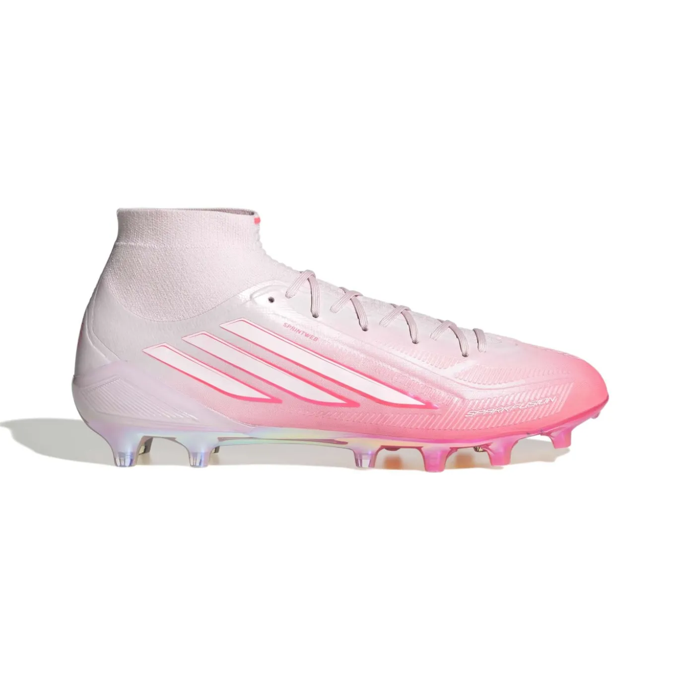 adidas F50 Sparkfusion Elite Mid Gras Voetbalschoenen (FG) Dames Roze Wit