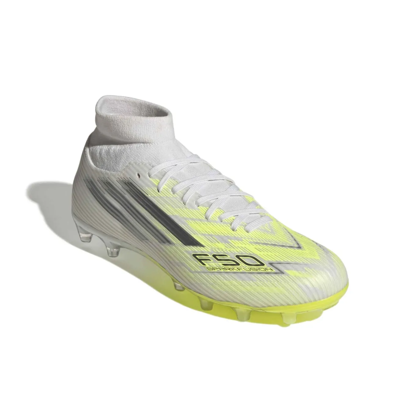 adidas F50 Sparkfusion League Gras / Kunstgras Voetbalschoenen (MG) Dames Wit Grijs Neongeel