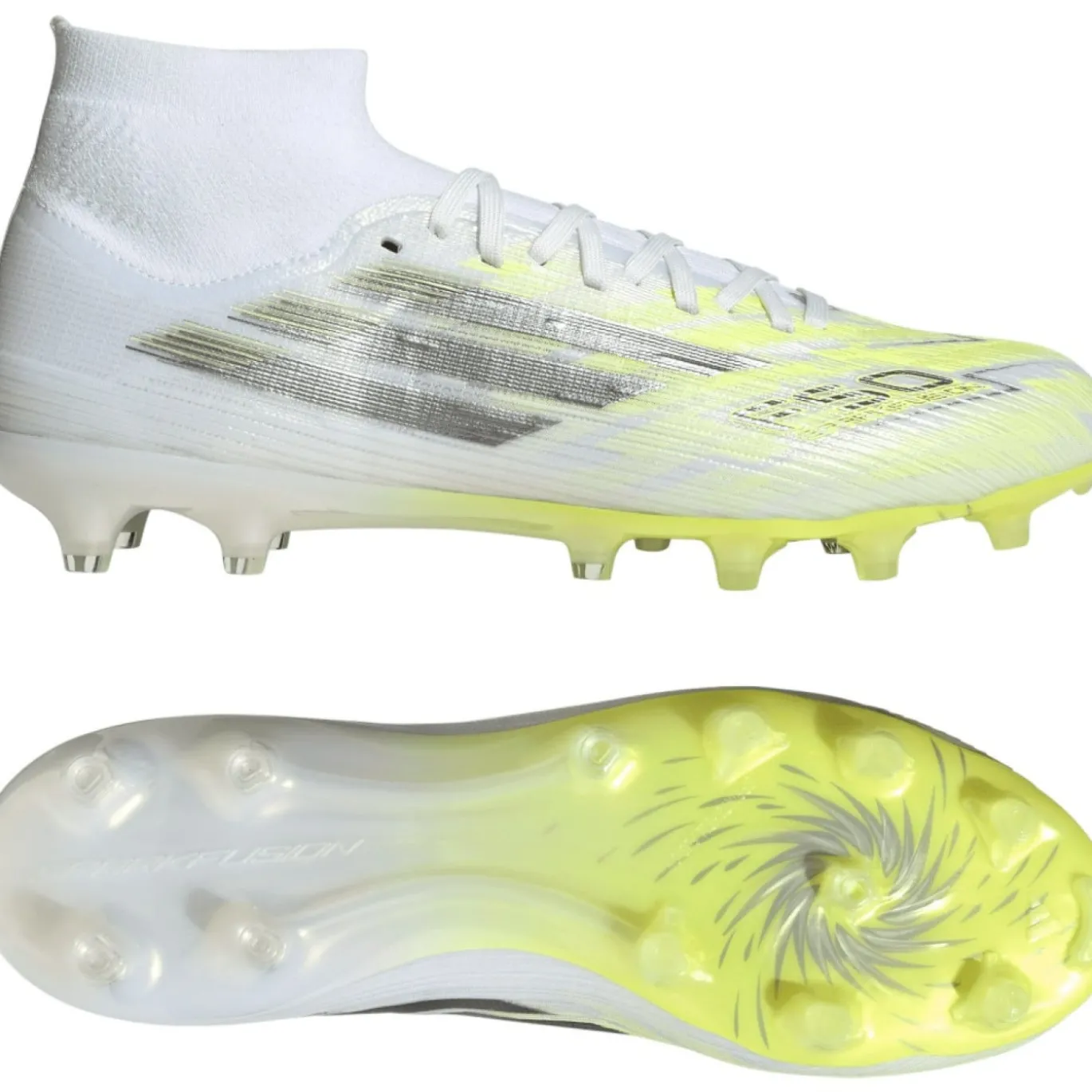 adidas F50 Sparkfusion Pro Gras / Kunstgras Voetbalschoenen (MG) Dames Wit Grijs Neongeel