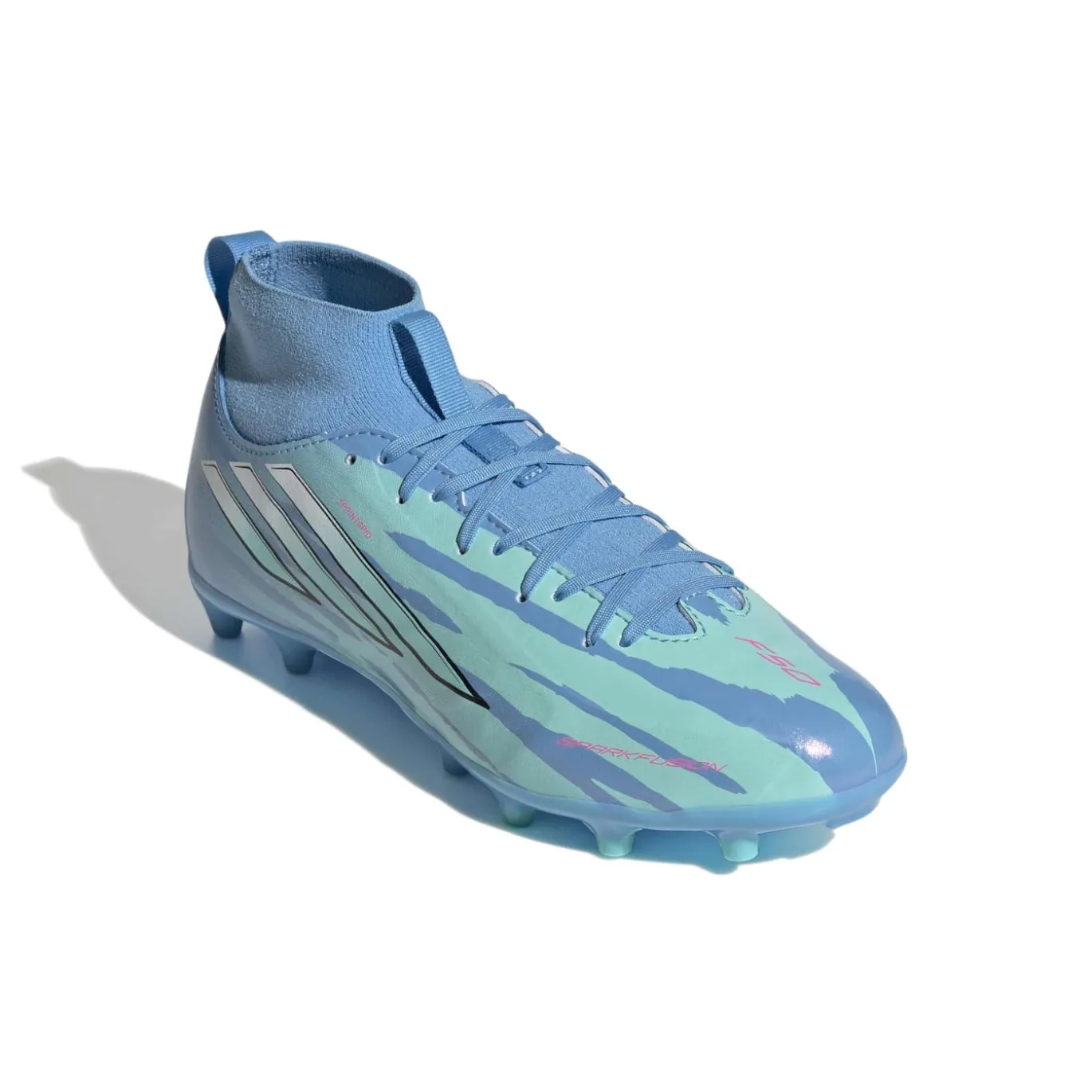 adidas F50 Sparkfusion Trinity League Gras / Kunstgras Voetbalschoenen (MG) Kids Blauw Felblauw Felroze