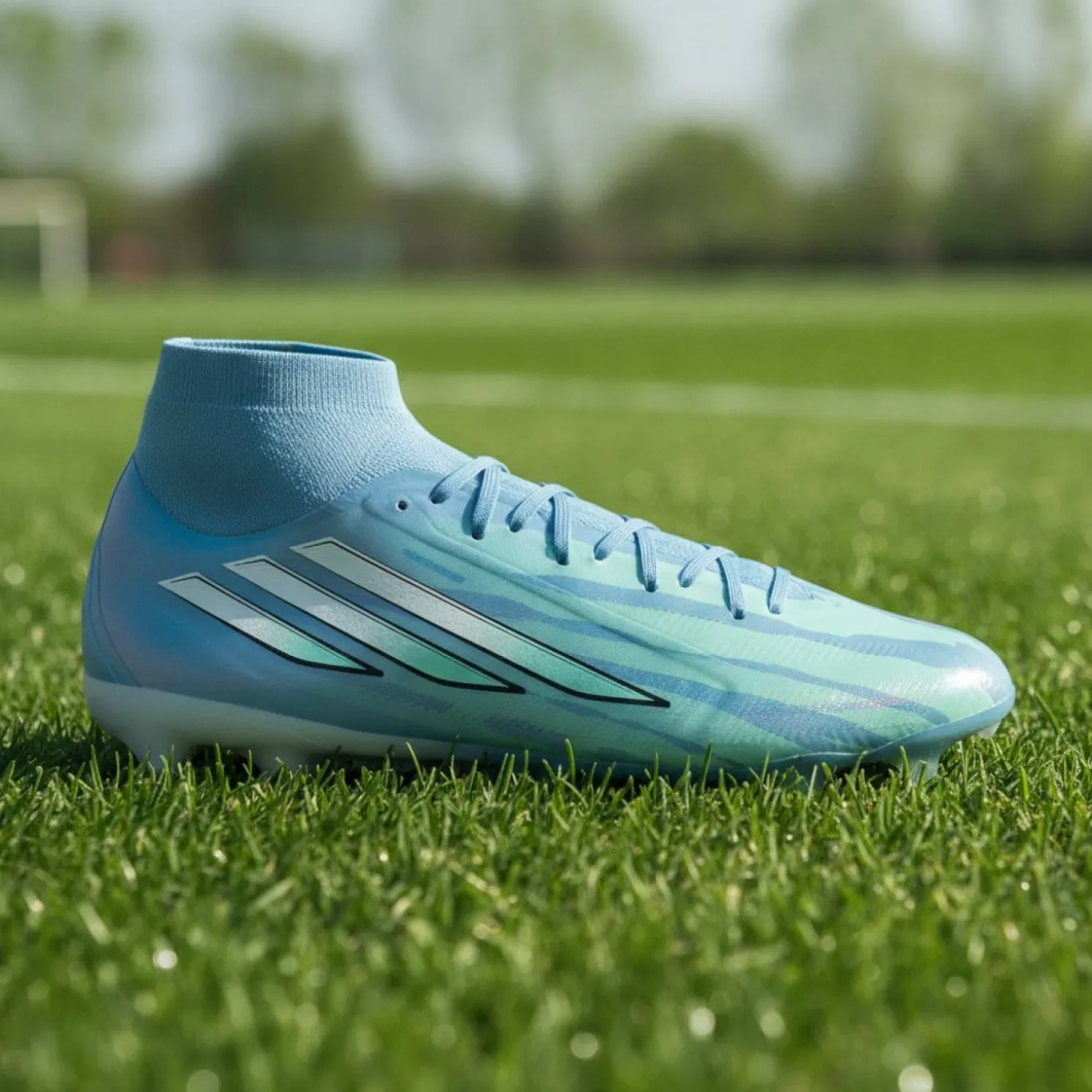 adidas F50 Sparkfusion Trinity Pro Gras / Kunstgras Voetbalschoenen (MG) Dames Blauw Felblauw Felroze