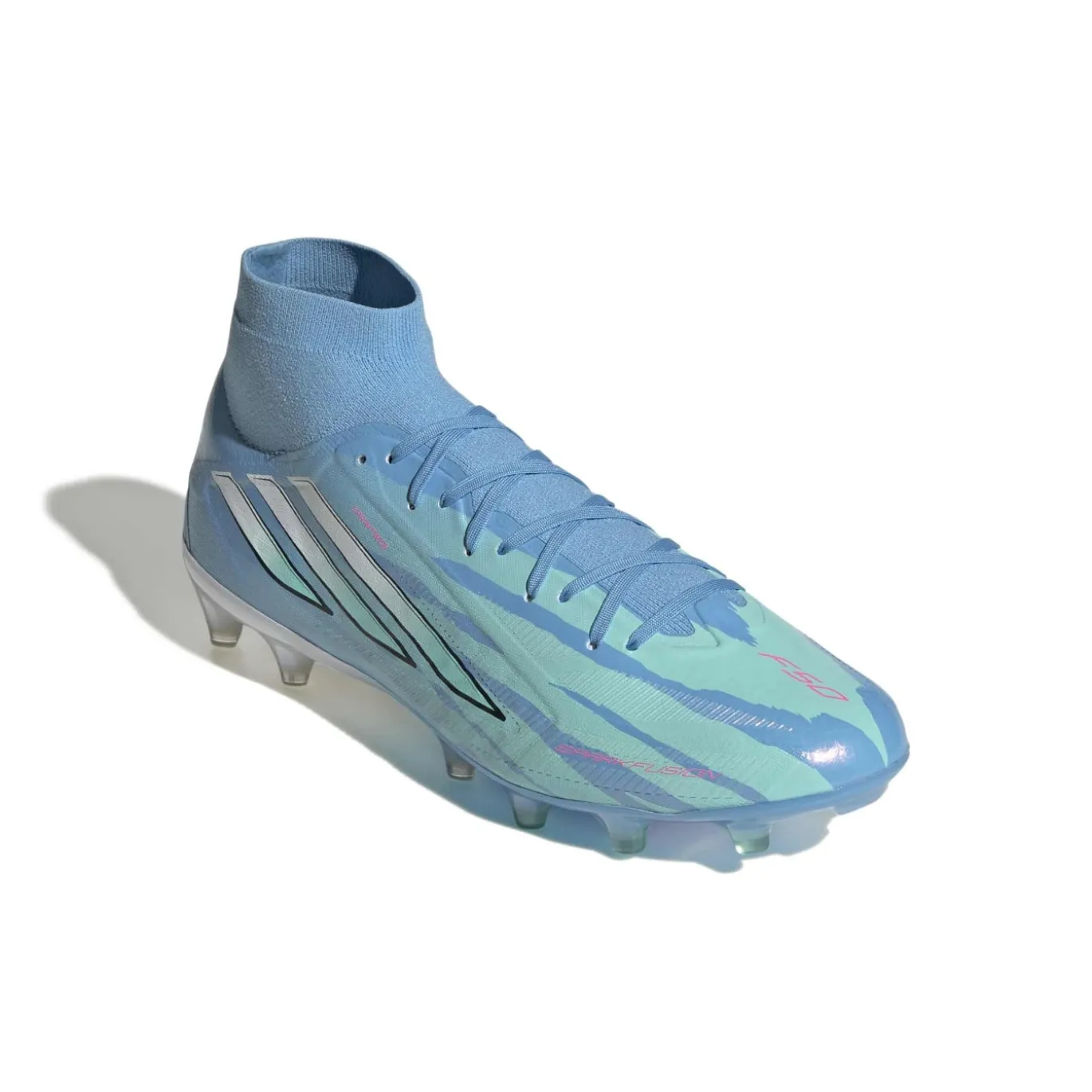 adidas F50 Sparkfusion Trinity Pro Gras / Kunstgras Voetbalschoenen (MG) Dames Blauw Felblauw Felroze