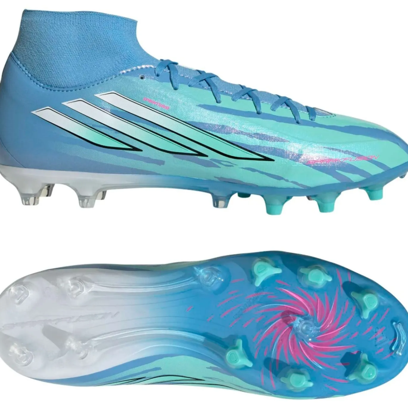 adidas F50 Sparkfusion Trinity League Gras / Kunstgras Voetbalschoenen (MG) Dames Blauw Felblauw Felroze