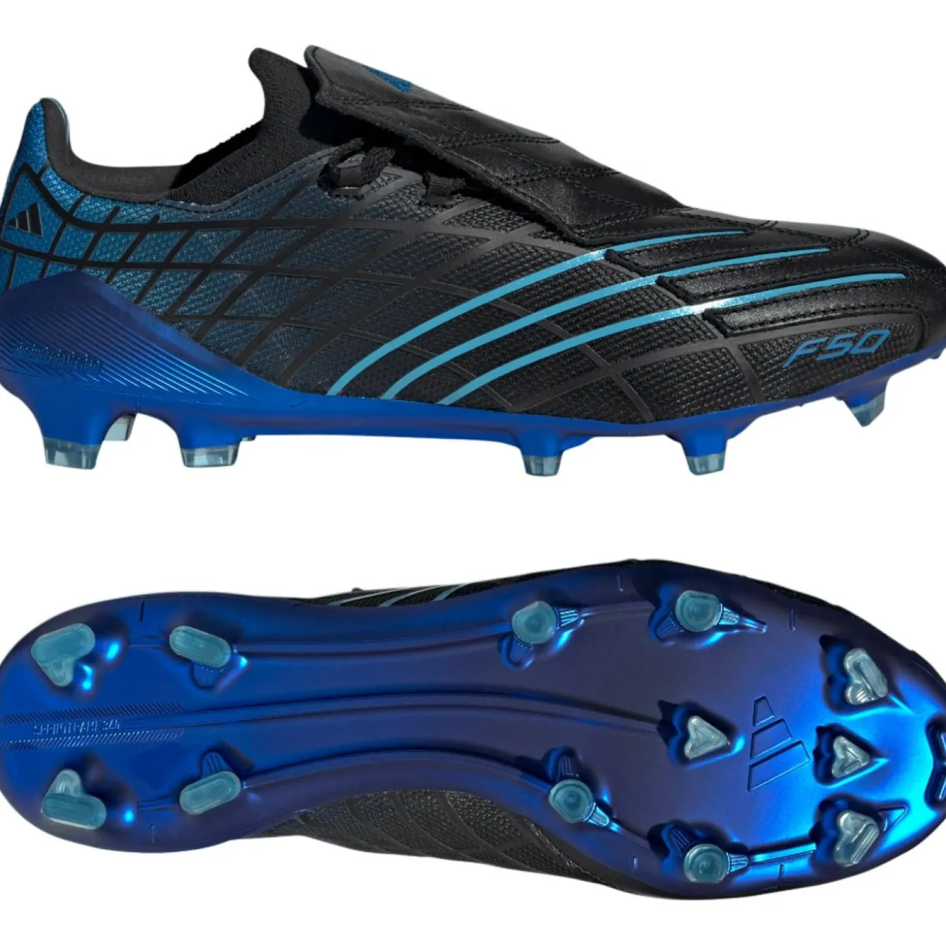 adidas F50 Spider Elite Gras Voetbalschoenen (FG) Zwart Blauw