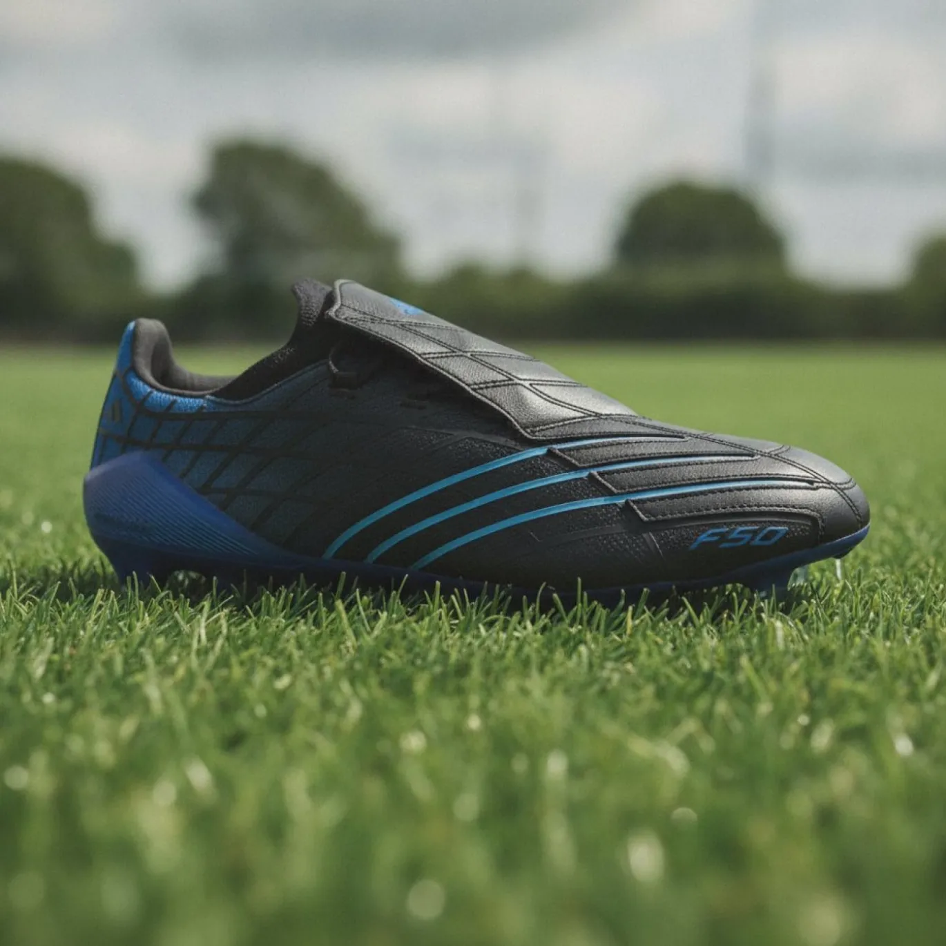 adidas F50 Spider Elite Gras Voetbalschoenen (FG) Zwart Blauw