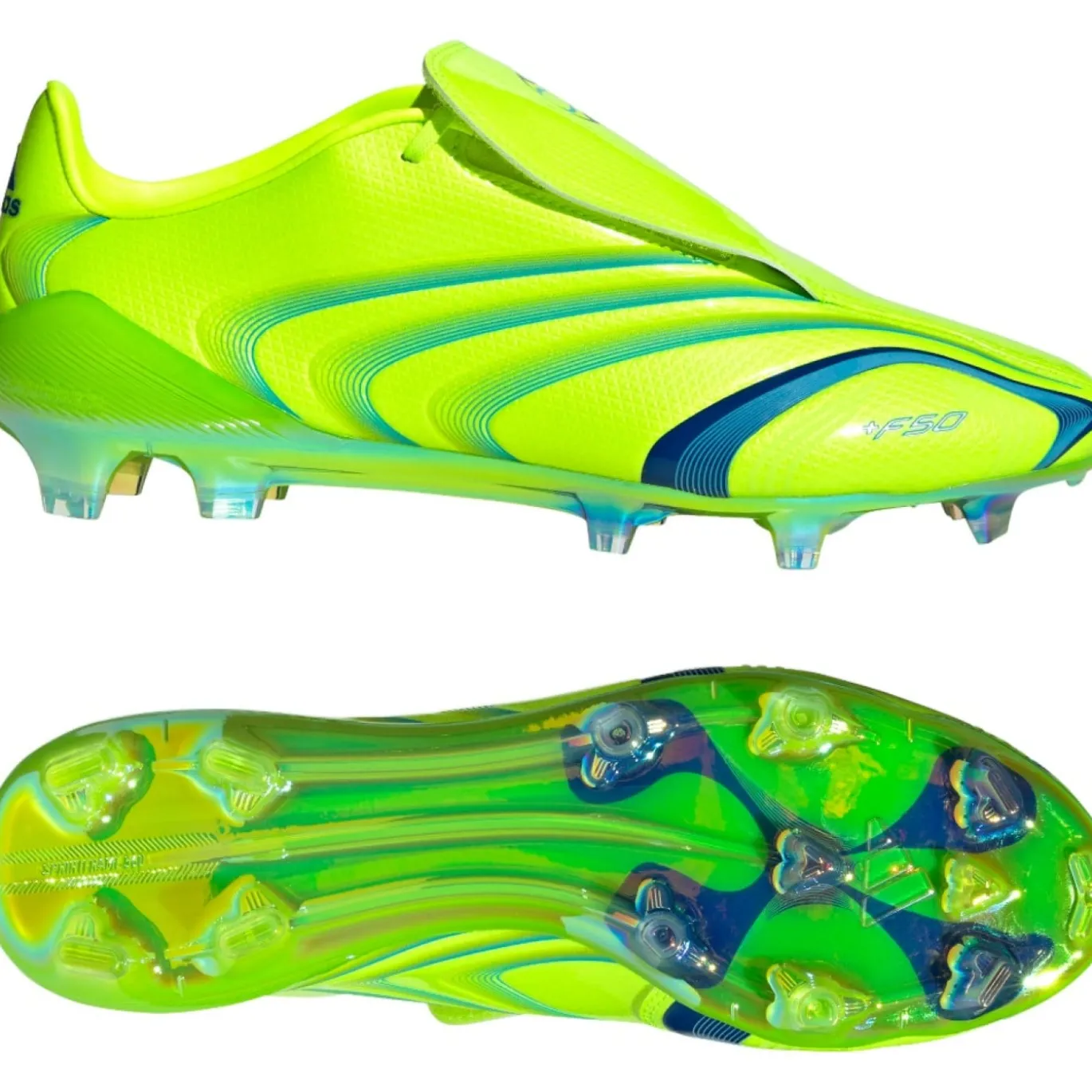 adidas F50 Tunit Elite Gras Voetbalschoenen (FG) Lucid Lemon Blauw