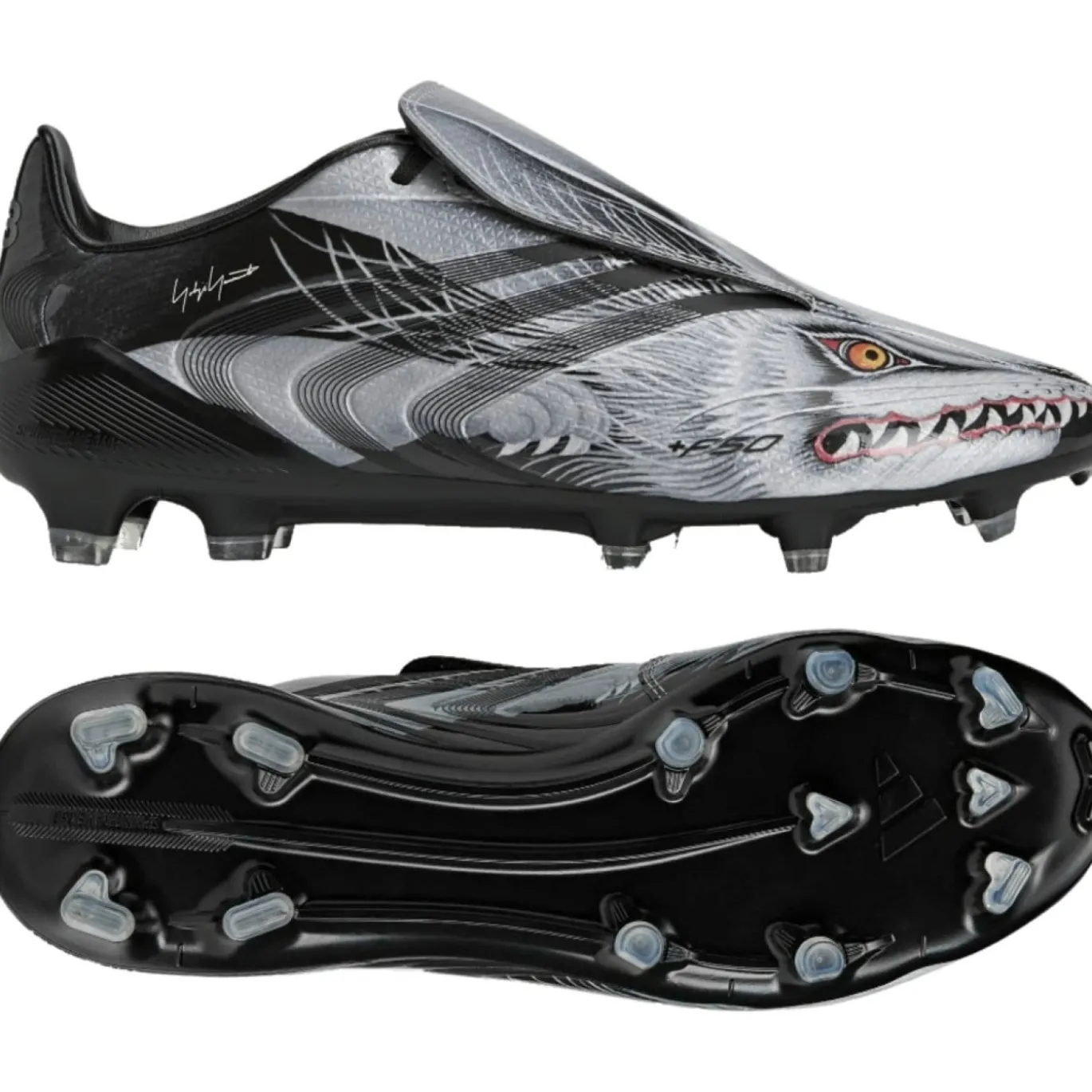 adidas F50 Tunit Y-3 Elite Gras Voetbalschoenen (FG) Zwart Zilvergrijs