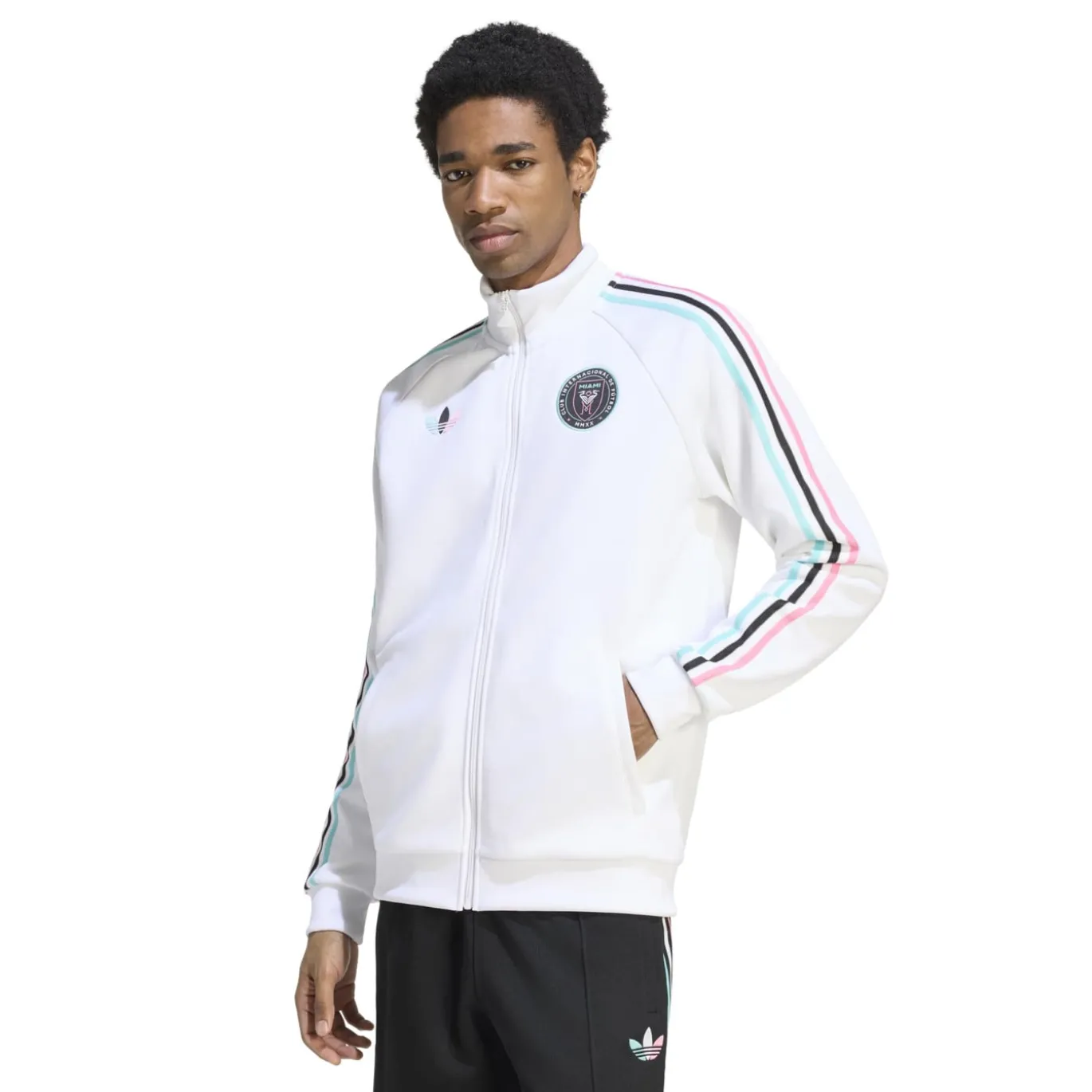 adidas Inter Miami CF Originals Trainingsjack Wit Zwart Lichtblauw Roze