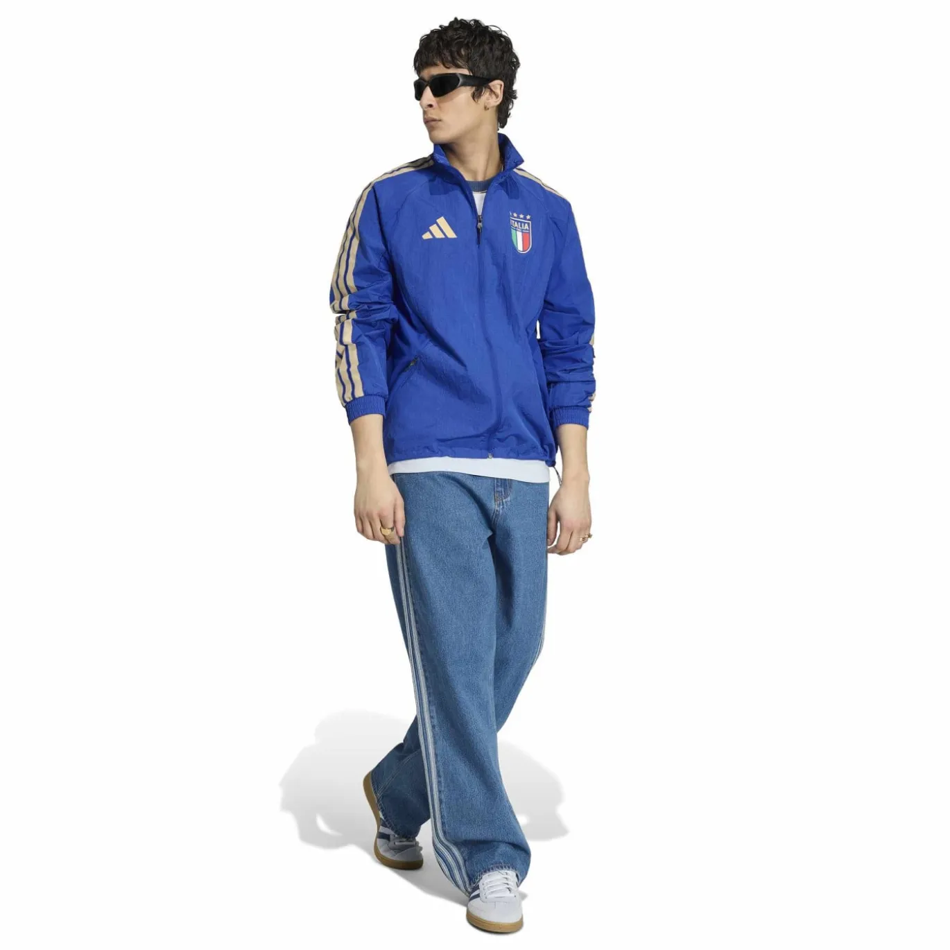 adidas Italië Anthem Trainingsjack 2026-2028 Blauw Goud