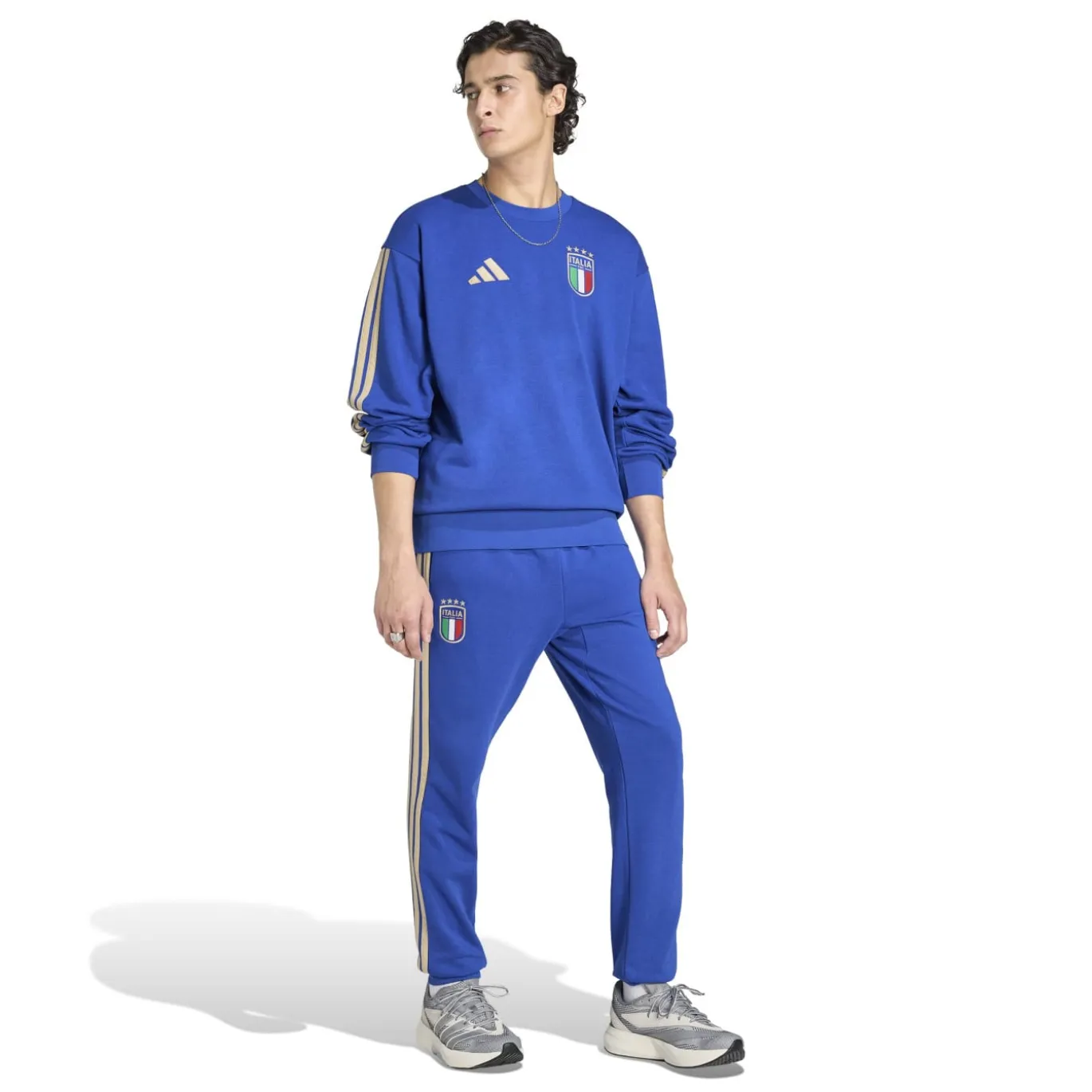 adidas Italië DNA Crew Trainingspak 2026-2028 Blauw Goud