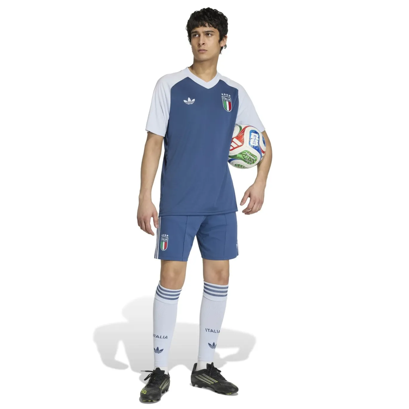 adidas Italië Pre-Match Trainingsshirt 2026-2028 Blauw Wit