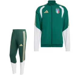 adidas Italië Presentatie Trainingspak Full-Zip 2026-2028 Groen Wit Goud