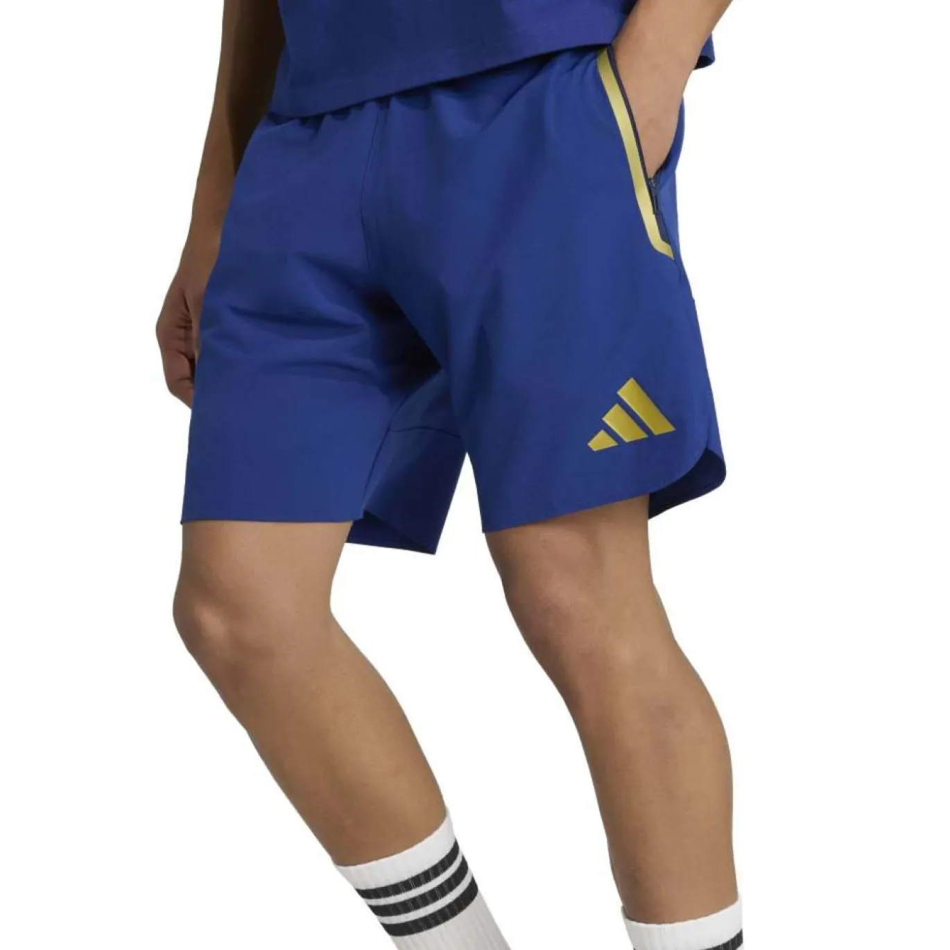 adidas Italië Tiro Travel Broekje 2026-2028 Blauw Goud