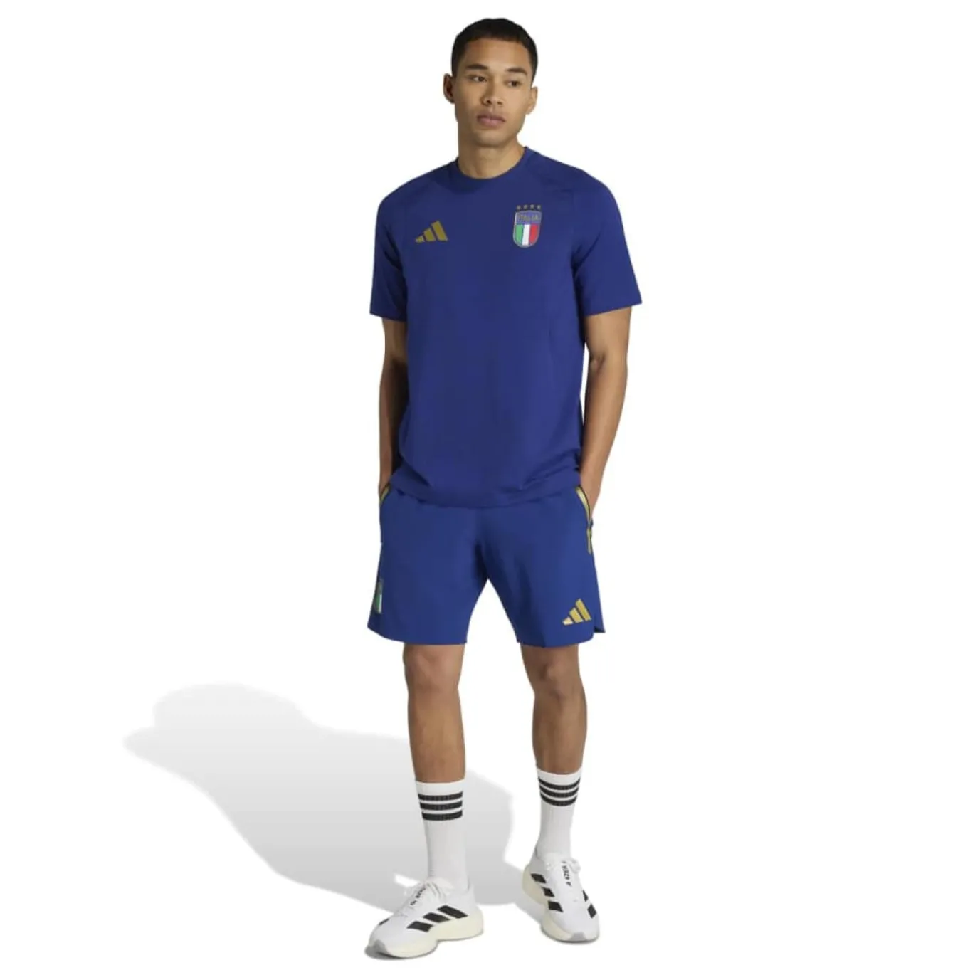 adidas Italië Tiro Travel Broekje 2026-2028 Blauw Goud