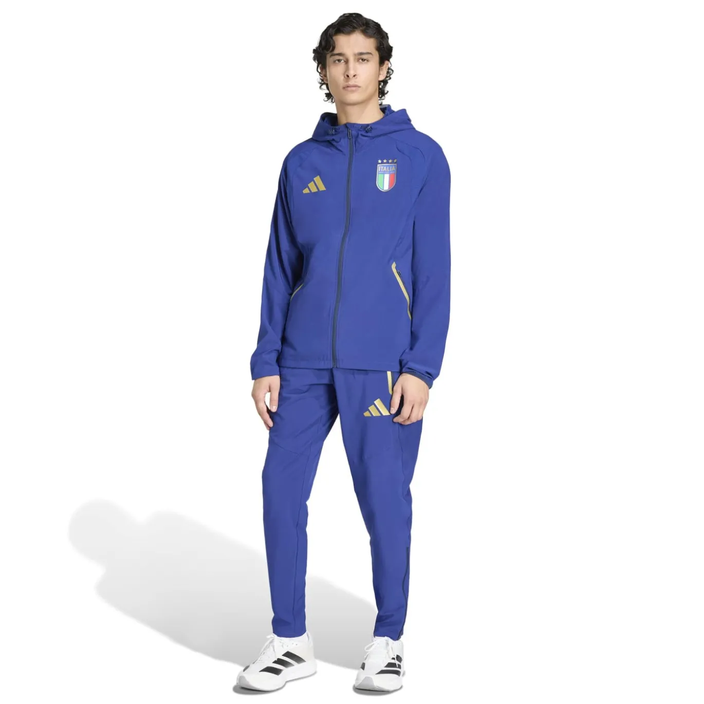 adidas Italië Tiro Travel Trainingspak Full-Zip 2026-2028 Blauw Goud