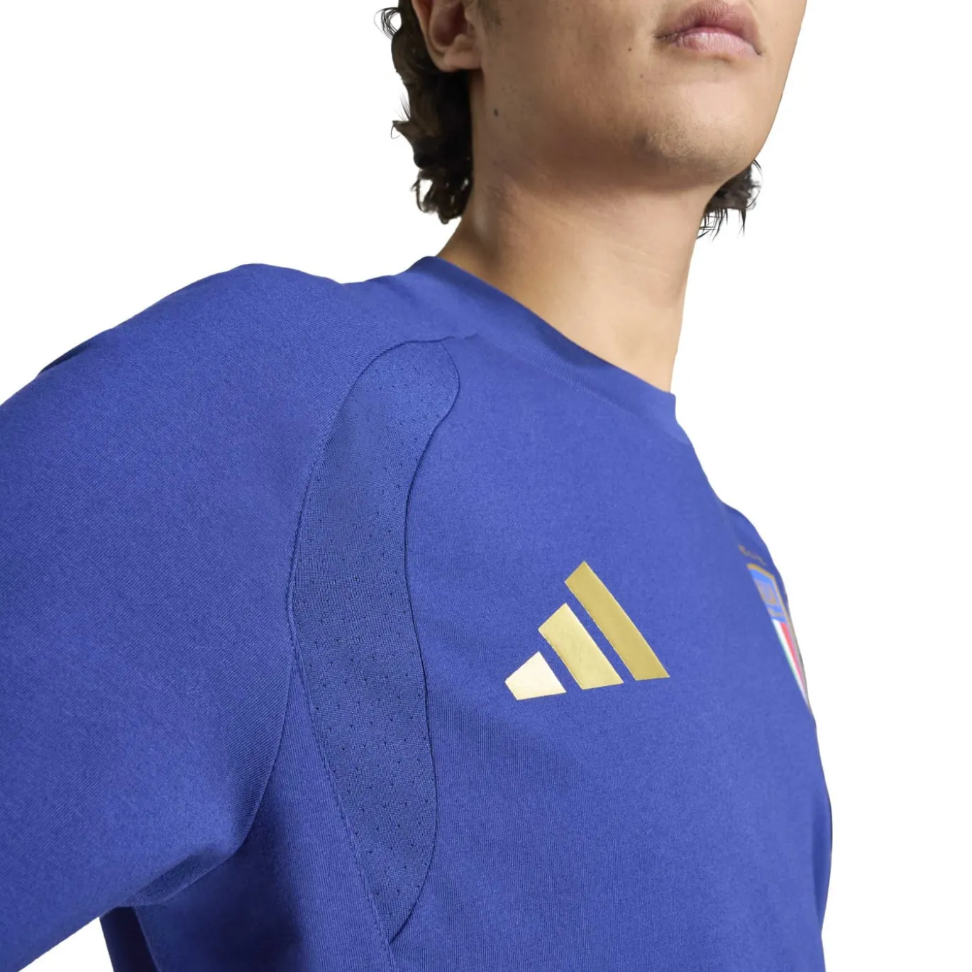 adidas Italië Tiro Travel T-Shirt 2026-2028 Blauw Goud
