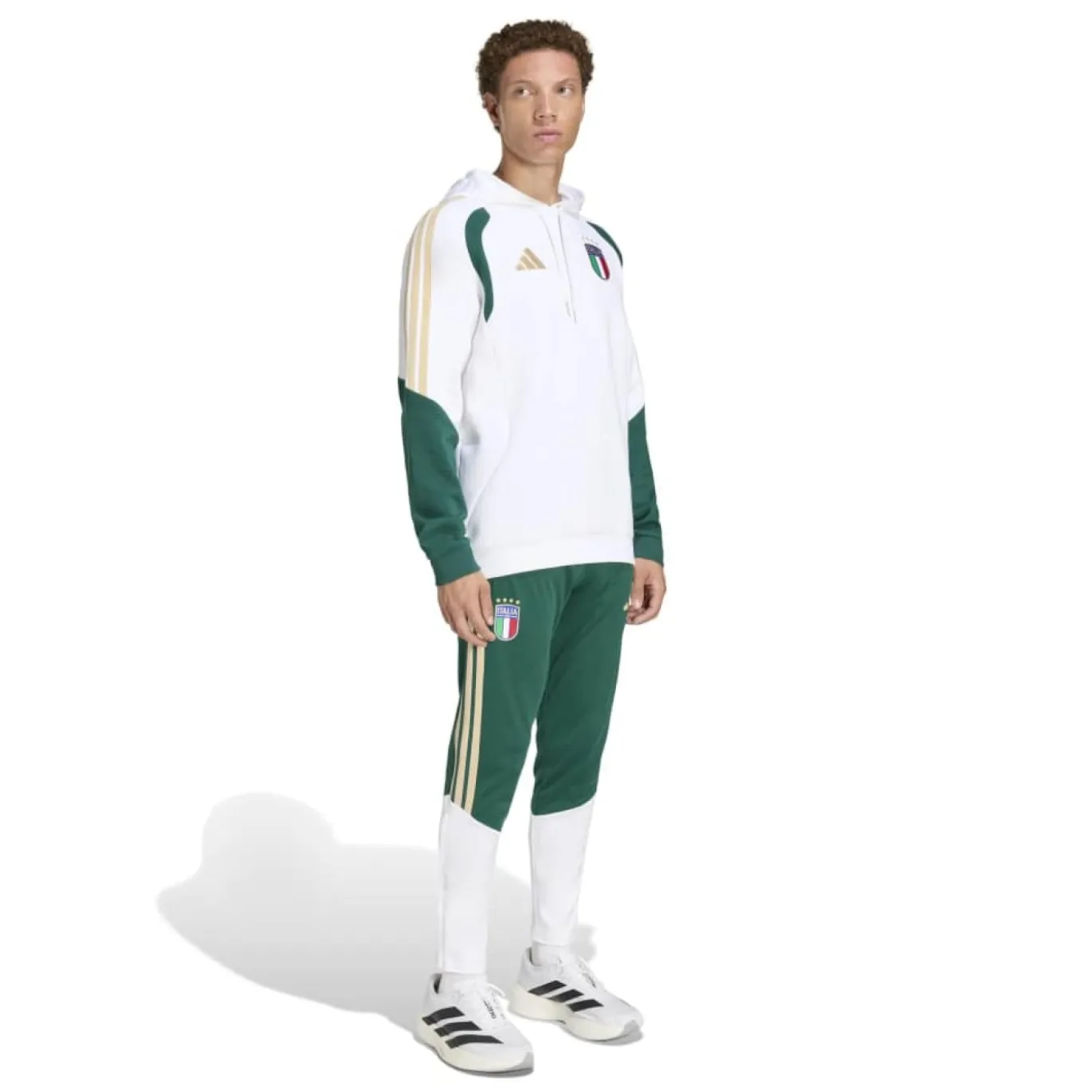adidas Italië Trainingspak Hooded 2026-2028 Wit Groen Goud