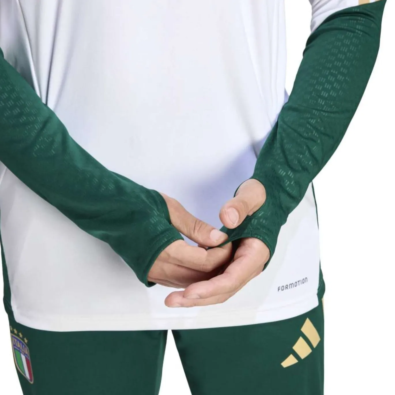 adidas Italië Trainingspak 1/4-Zip 2026-2028 Wit Groen Goud