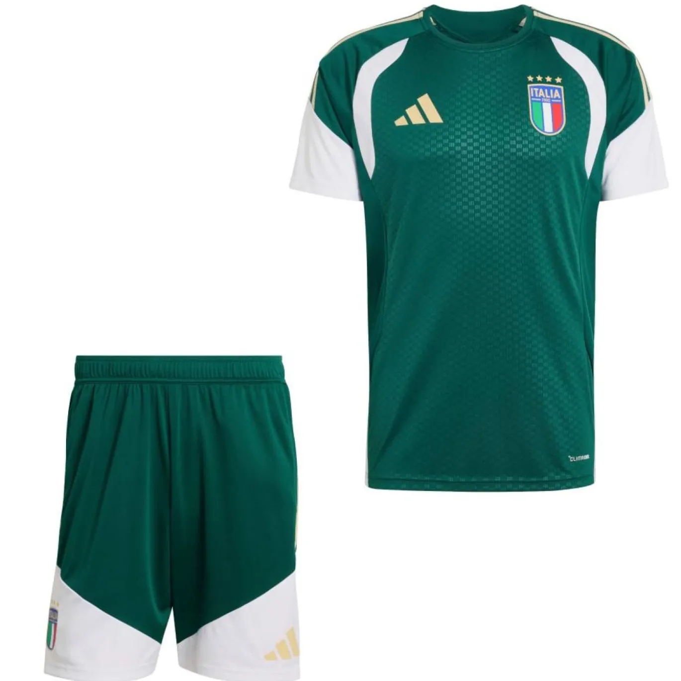adidas Italië Trainingsset 2026-2028 Groen Wit Goud