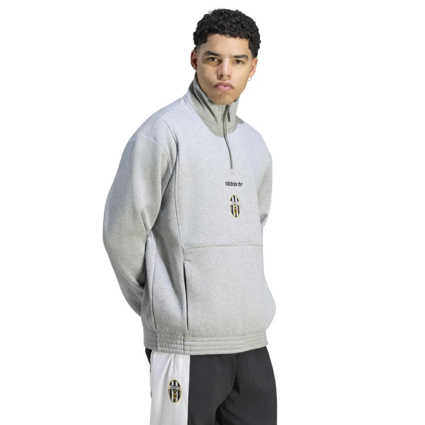 adidas Juventus EQT Trainingspak 1/4-Zip Grijs Zwart Wit