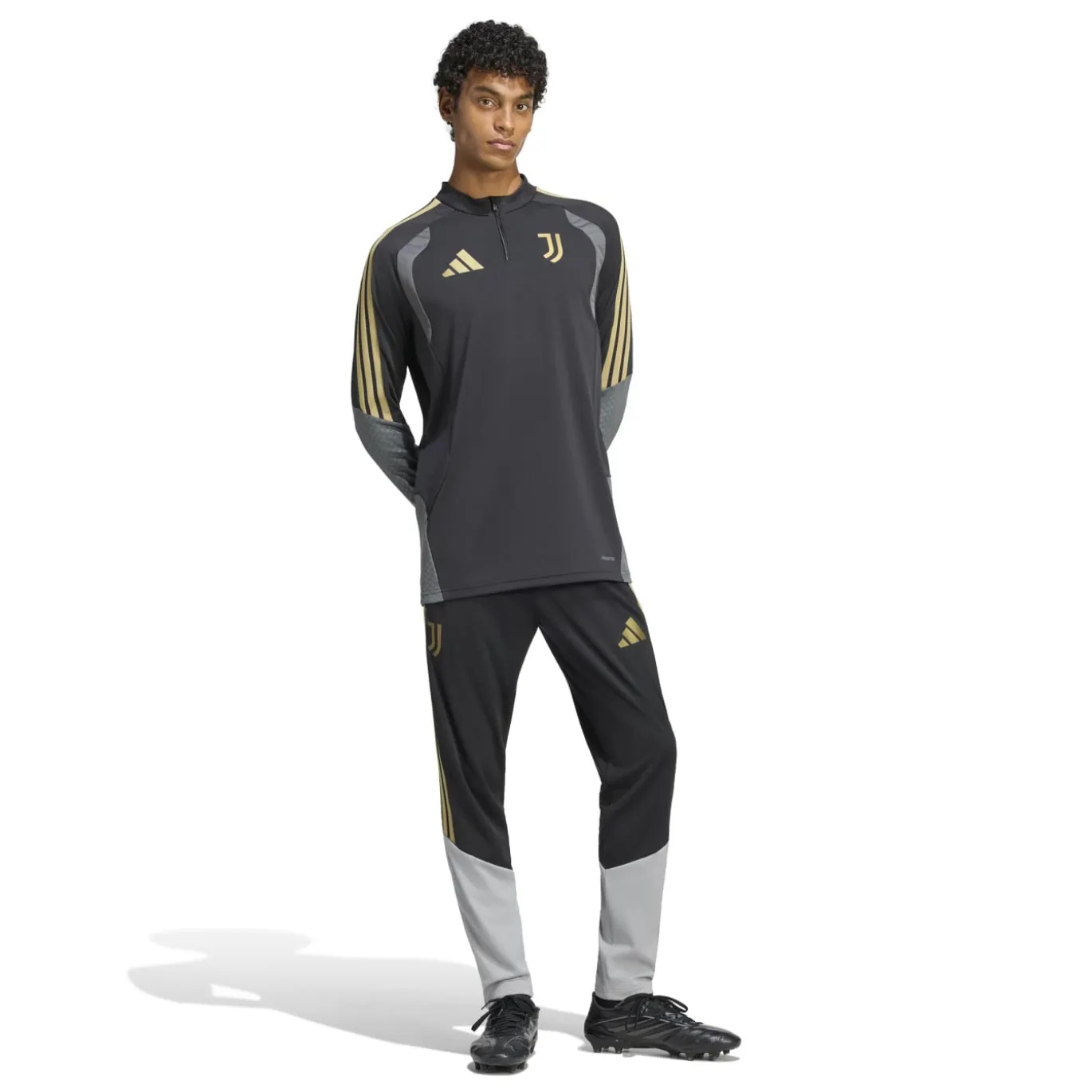 adidas Juventus Europees Trainingstrui 1/4-Zip 2026-2027 Zwart Grijs Goud