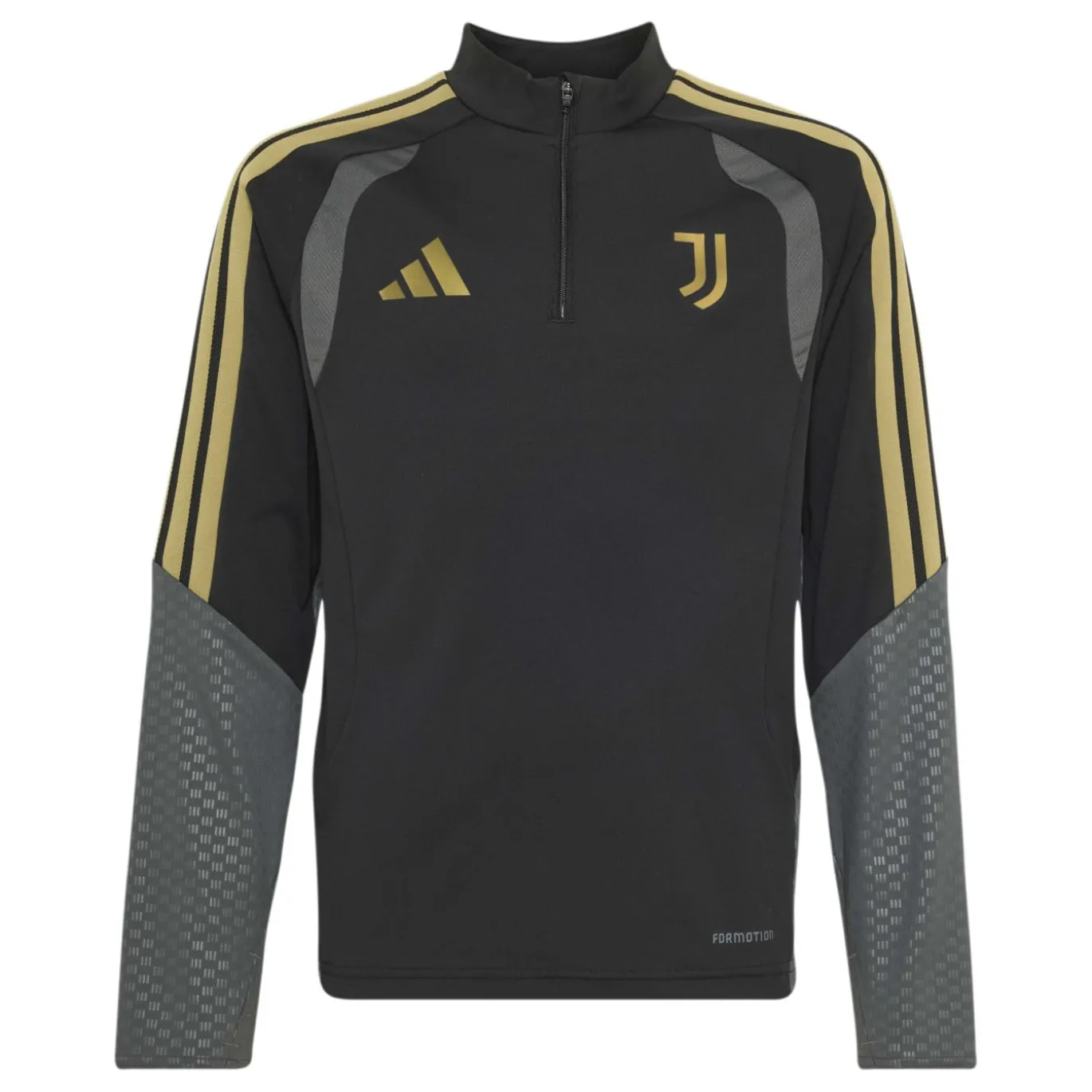 adidas Juventus Europees Trainingstrui 1/4-Zip 2026-2027 Kids Zwart Grijs Goud