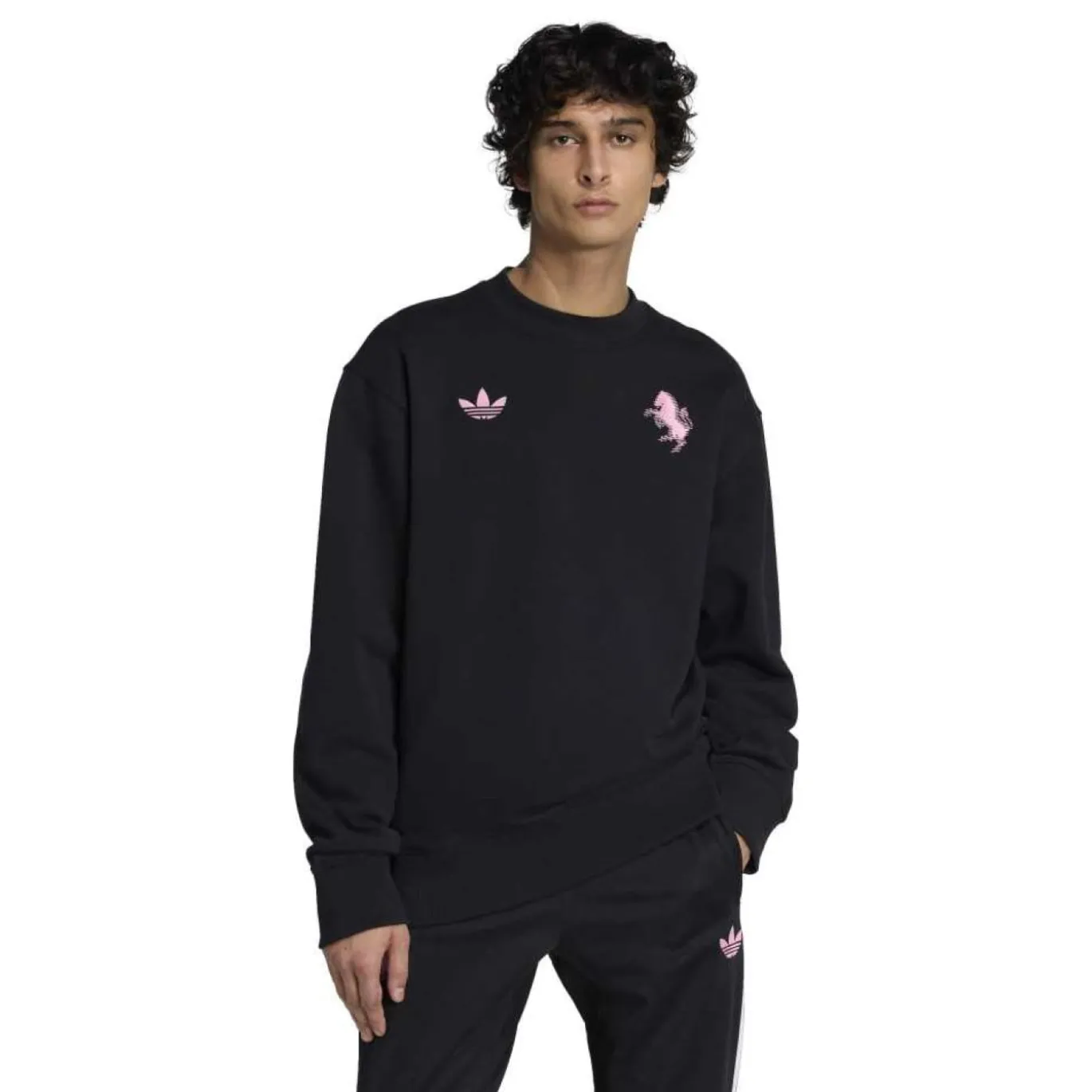 adidas Juventus Lifestyler Crew Trainingspak Zwart Roze Wit