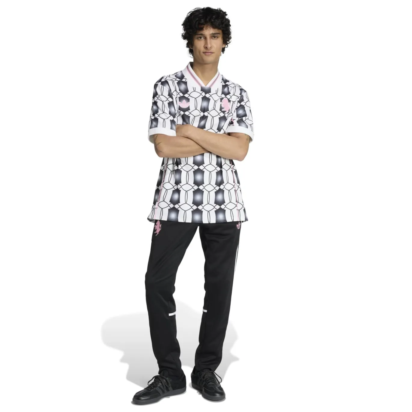 adidas Juventus Lifestyler T-Shirt Wit Zwart Roze