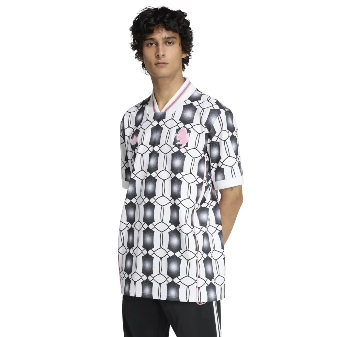 adidas Juventus Lifestyler T-Shirt Wit Zwart Roze