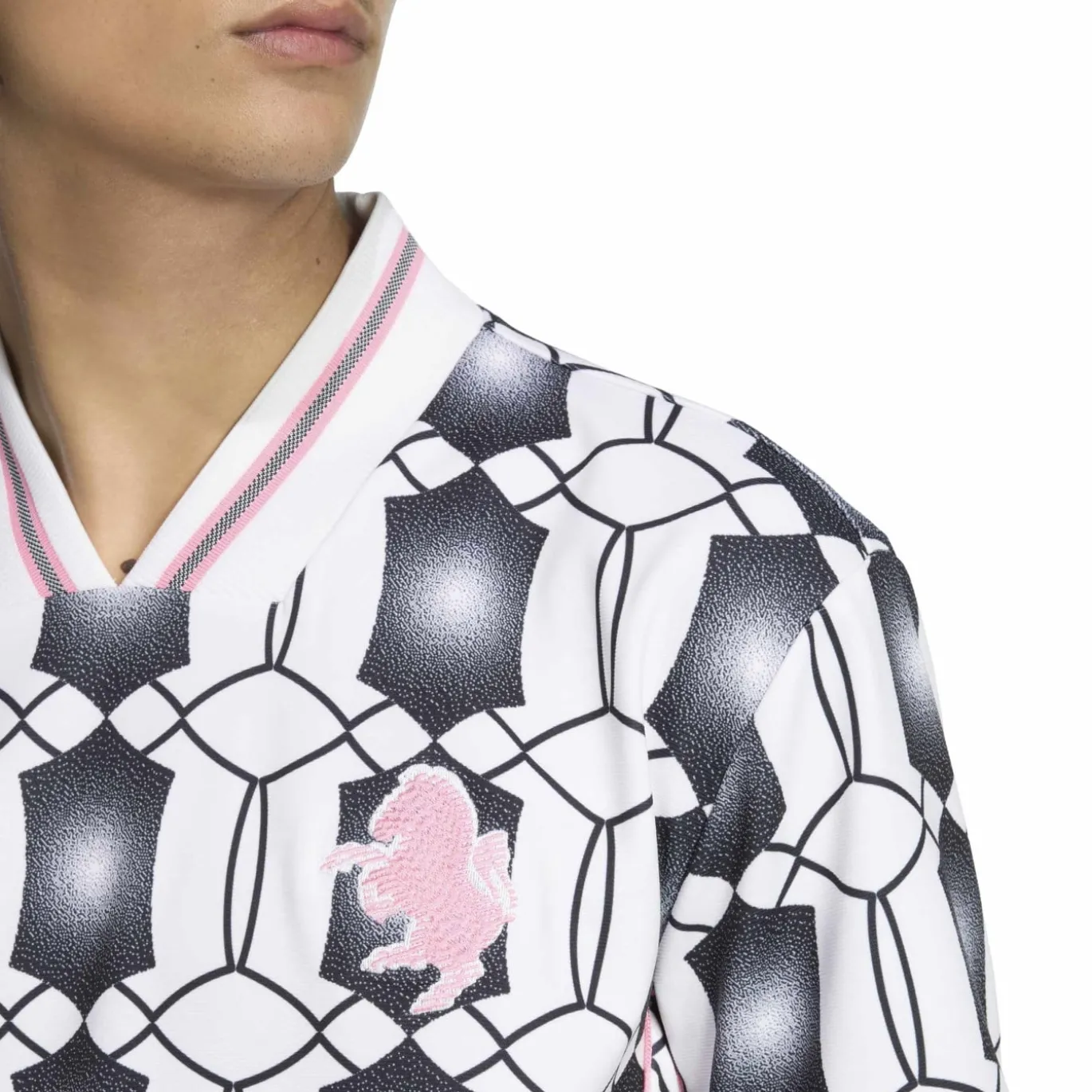 adidas Juventus Lifestyler T-Shirt Wit Zwart Roze