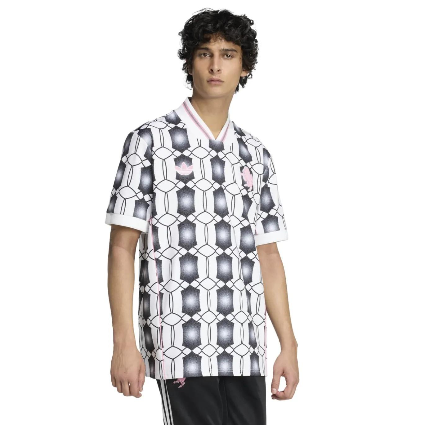adidas Juventus Lifestyler T-Shirt Wit Zwart Roze