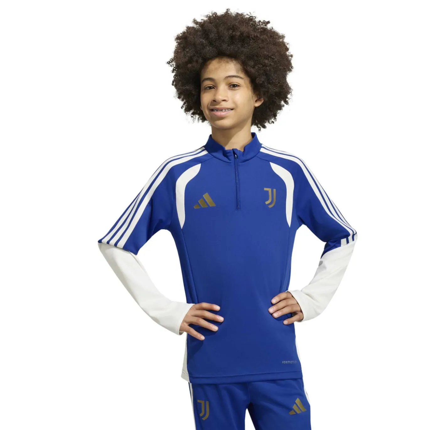 adidas Juventus Trainingstrui 1/4-Zip 2026-2027 Kids Blauw Wit Goud