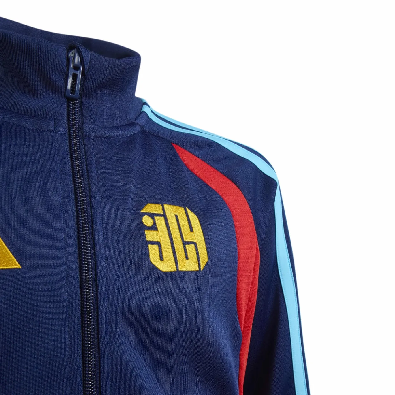 adidas Lamine Yamal Trainingspak Kids Donkerblauw Rood Blauw Oranje
