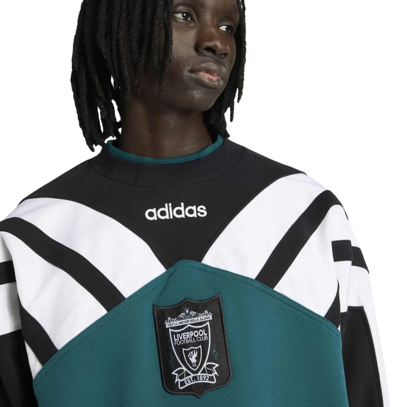 adidas Liverpool Crew Sweater 1995-1996 Zwart Groen Wit