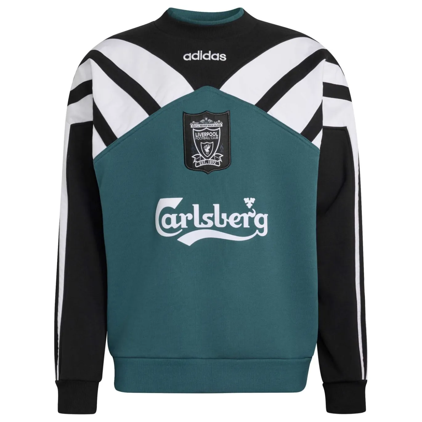 adidas Liverpool Crew Sweater 1995-1996 Zwart Groen Wit