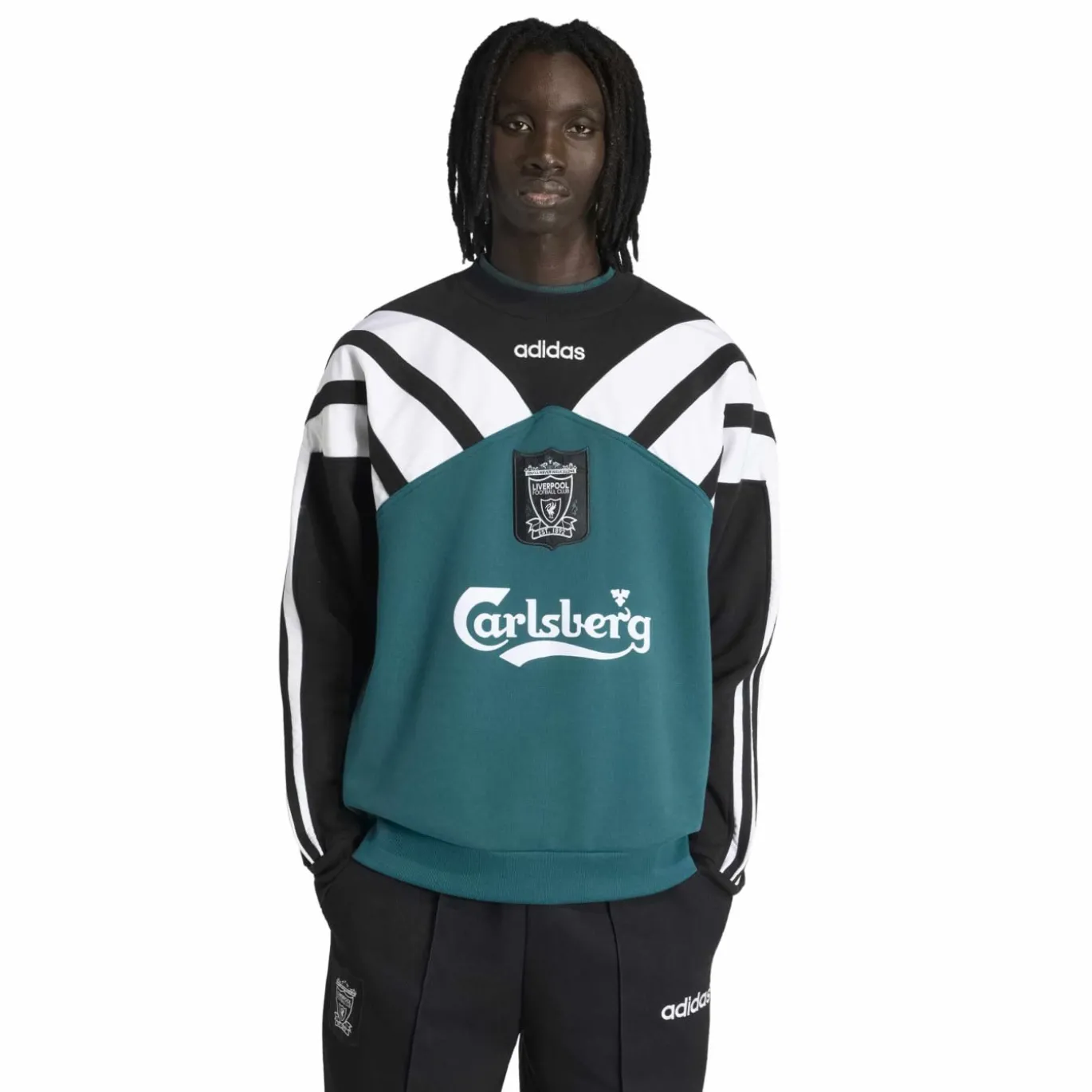 adidas Liverpool Crew Trainingspak 1995-1996 Zwart Groen Wit