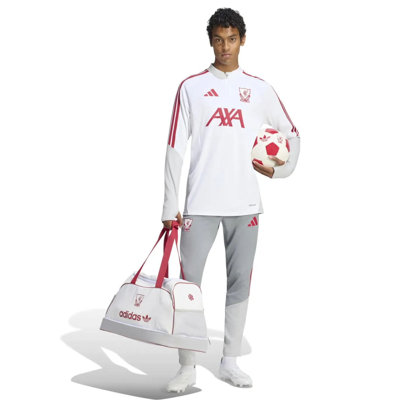adidas Liverpool Europees Trainingstrui 1/4-Zip 2026-2027 Wit Rood Grijs