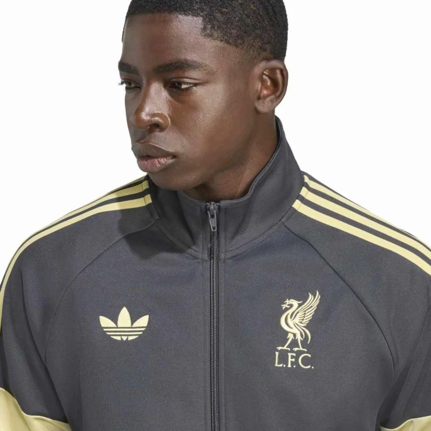 adidas Liverpool Lifestyler Trainingspak Full-Zip Donkergrijs Goud Zwart