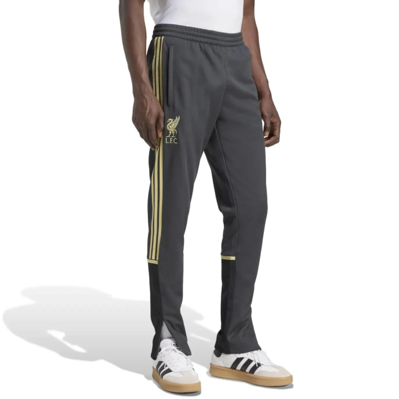 adidas Liverpool Lifestyler Trainingspak Full-Zip Donkergrijs Goud Zwart