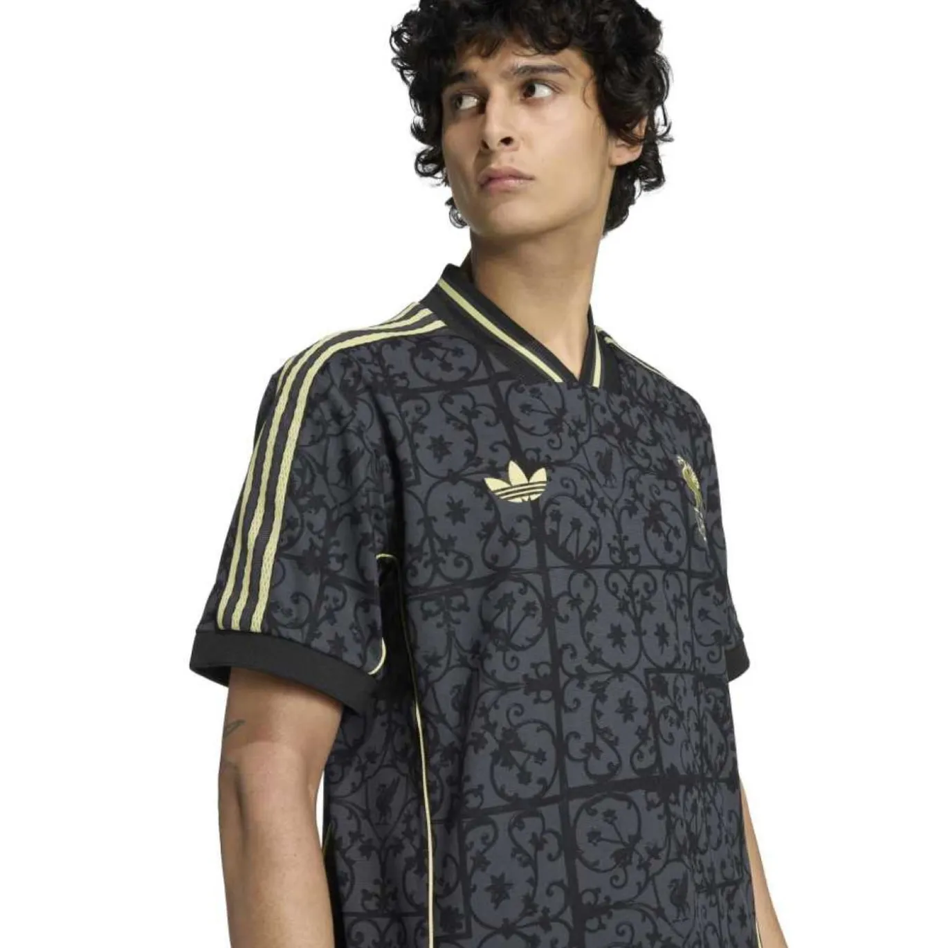 adidas Liverpool Lifestyler T-Shirt Donkergrijs Zwart Goud