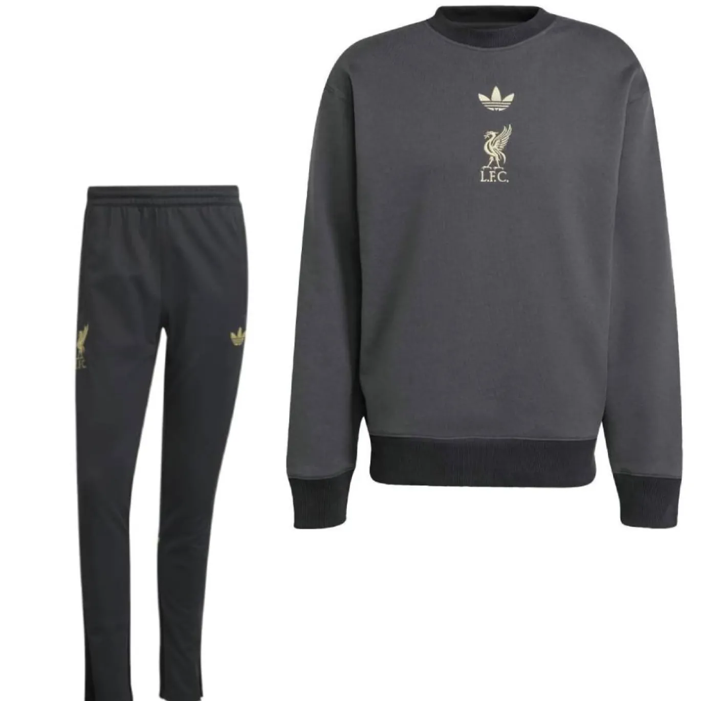 adidas Liverpool Lifestyler Crew Trainingspak Zwart