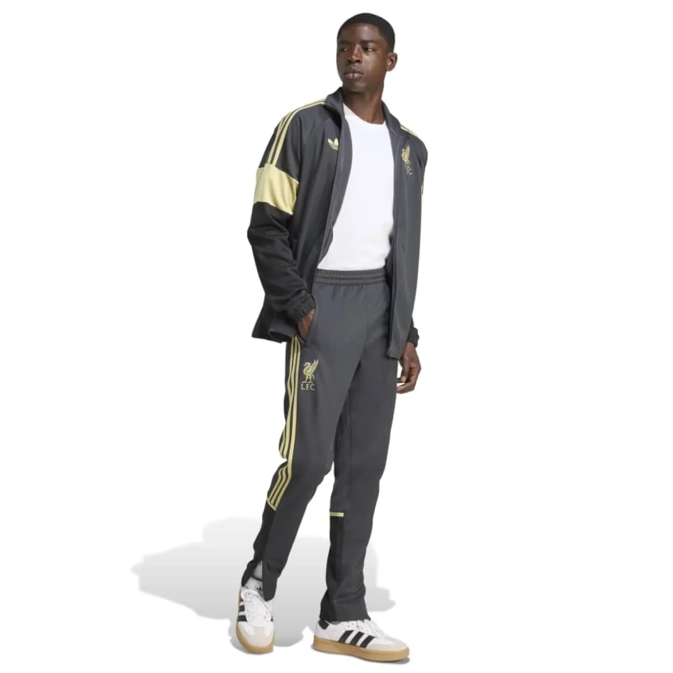 adidas Liverpool Lifestyler Trainingsbroek Donkergrijs Goud