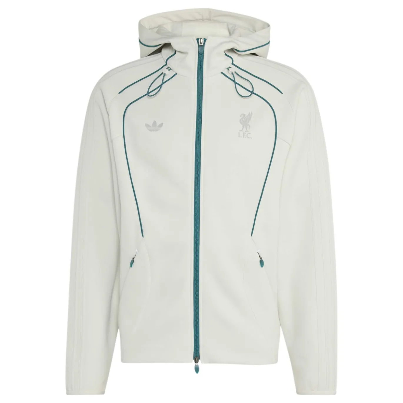 adidas Liverpool Originals Trainingsjack Lichtgrijs Turquoise Zilver