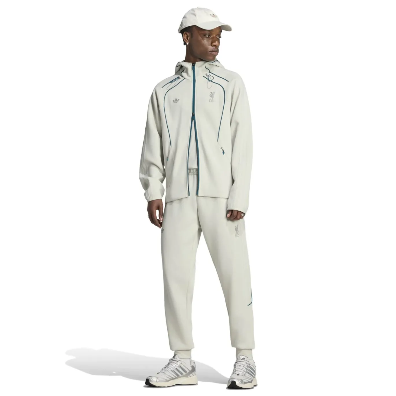 adidas Liverpool Originals Trainingsjack Lichtgrijs Turquoise Zilver