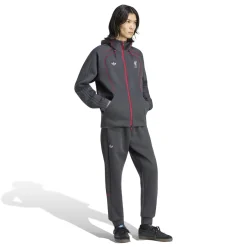 adidas Liverpool Originals Trainingsjack Donkergrijs Rood Zilver