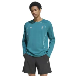 adidas Liverpool Originals T-Shirt Lange Mouwen Turquoise Wit