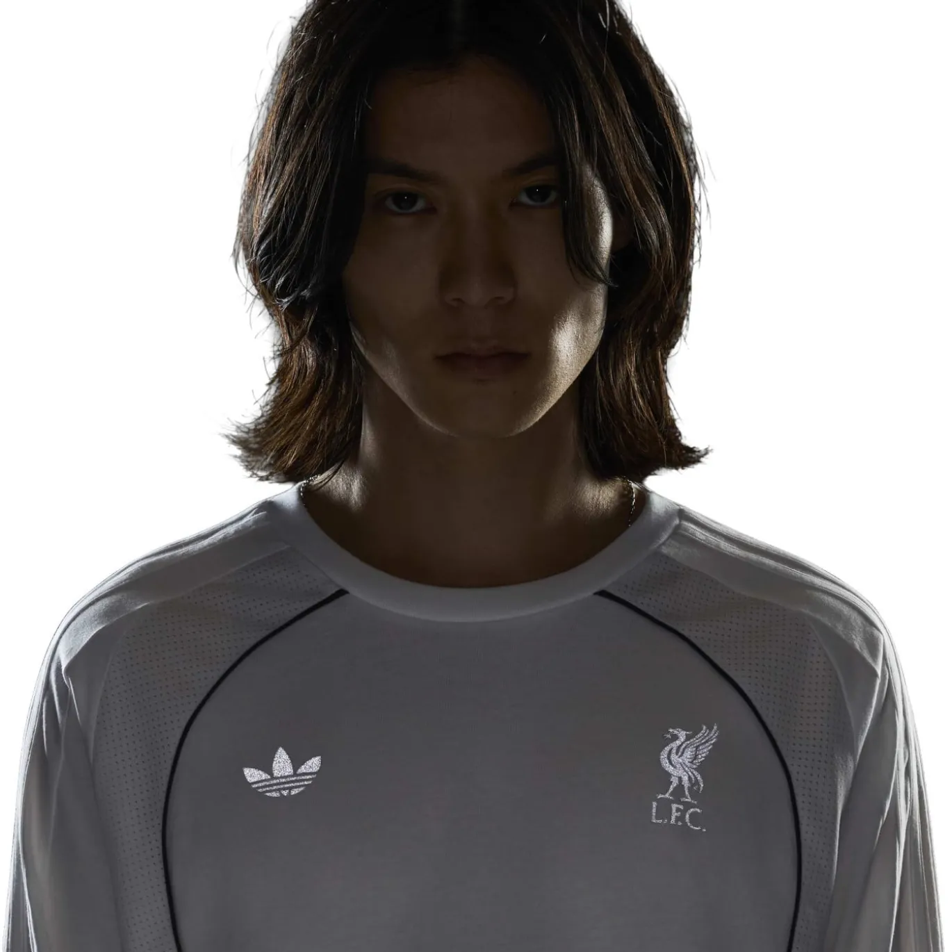 adidas Liverpool Originals T-Shirt Lange Mouwen Wit Zilver Zwart